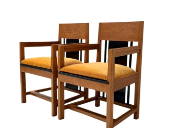 Two Art Deco Modernist High Back Armchairs by Cor Alons, 1927